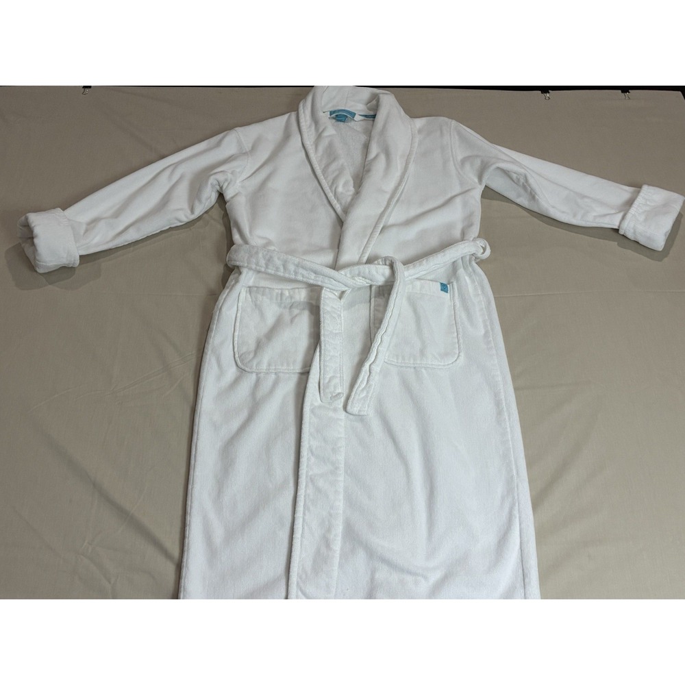 Vintage Y2K Victorias Secret Full Length White Terry Cloth Robe Medium Belt